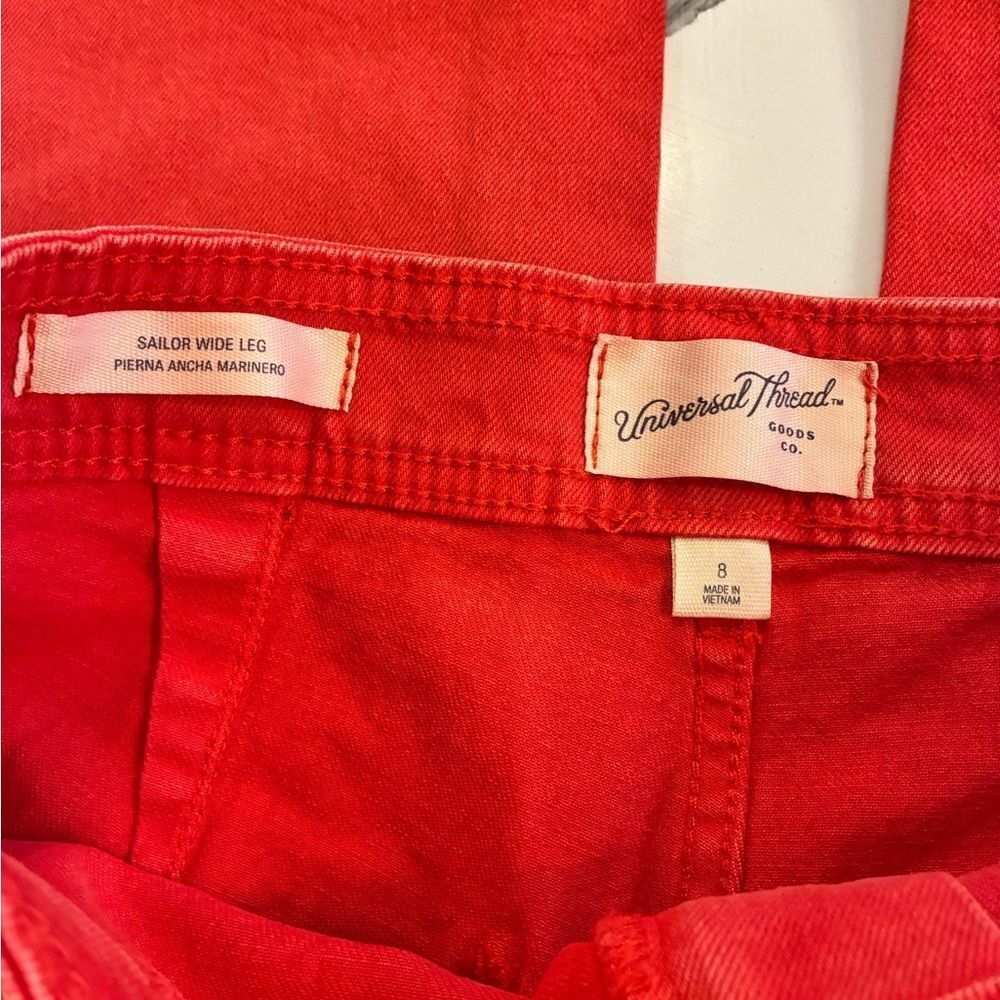 Universal Thread Red High Rise and Wide Leg Jeans - Picture 4 of 10